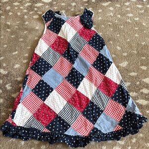 Patchwork Sleeveless Summer Dress - Red, Navy, Light Blue, White vintage